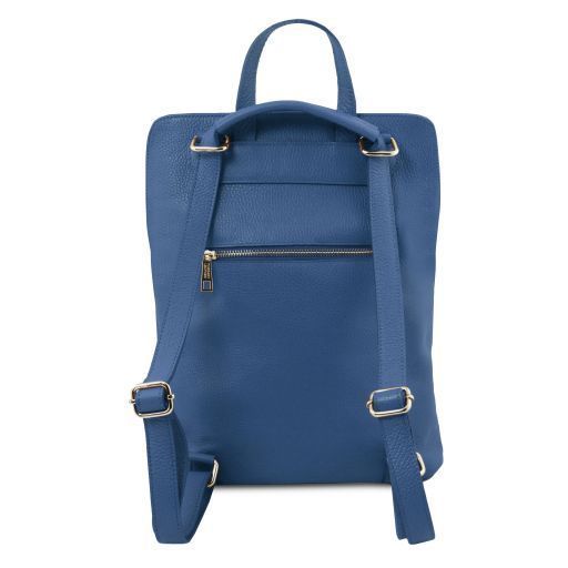 Soft leather backpack for women Tuscany Leather TL Bag, Denim