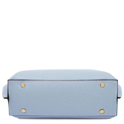 Leather handbag Tuscany Leather Agatha, Light blue