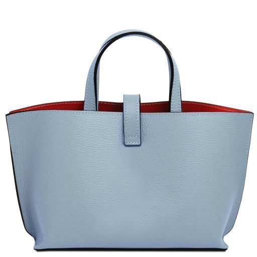 Leather handbag Tuscany Leather Agatha, Light blue