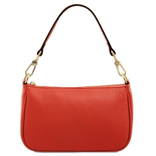 Leather clutch Tuscany Leather Parfait, Coral