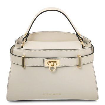 Leather tote Tuscany Leather Maisy, Beige