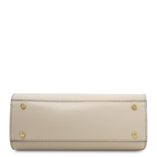 Leather tote Tuscany Leather Maisy, Beige