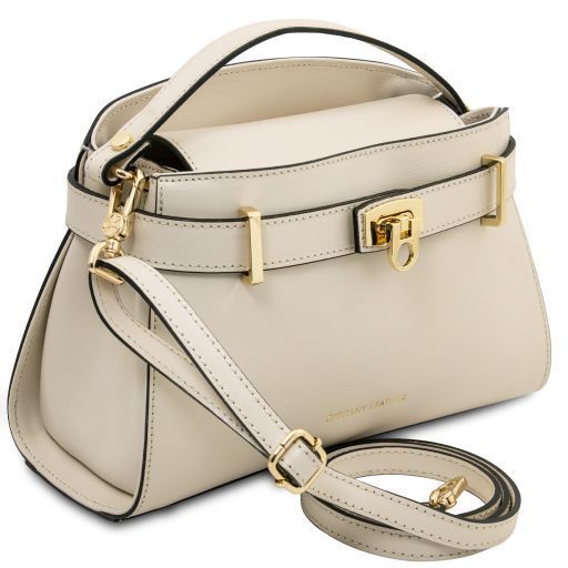 Leather tote Tuscany Leather Maisy, Beige