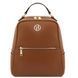 Soft leather backpack Tuscany Leather Prisma, Cognac