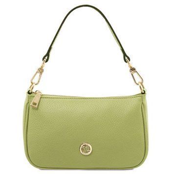 Leather clutch Tuscany Leather Parfait, Lime Green