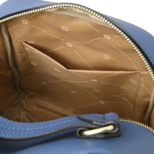 Soft leather backpack Tuscany Leather Prisma, Denim
