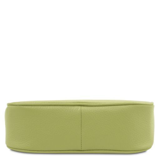 Leather clutch Tuscany Leather Parfait, Lime Green