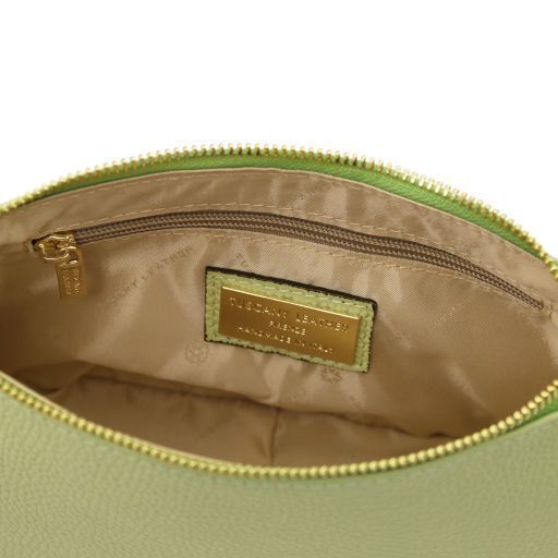 Leather clutch Tuscany Leather Parfait, Lime Green
