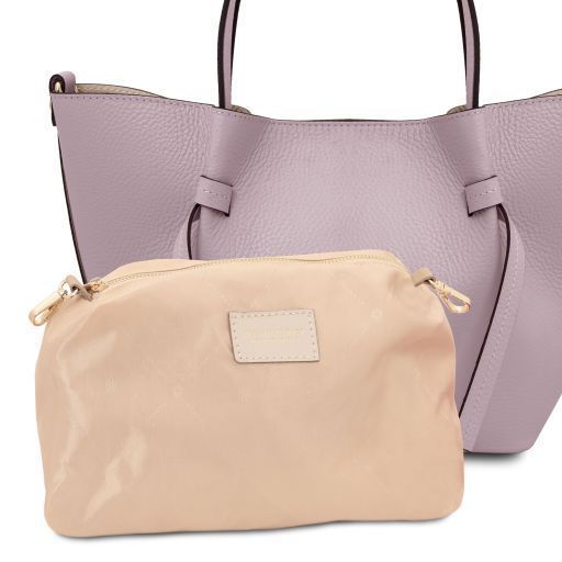 Leather handbag - Small size Tuscany Leather Legame, Lilac