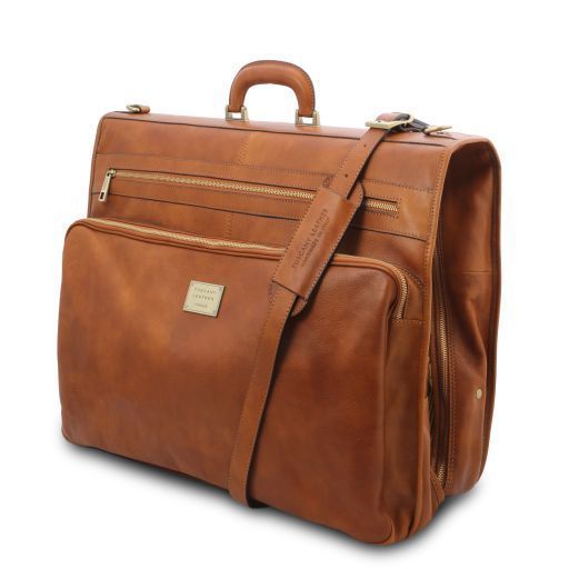 Garment leather bag Tuscany Leather Papeete, Dark Brown