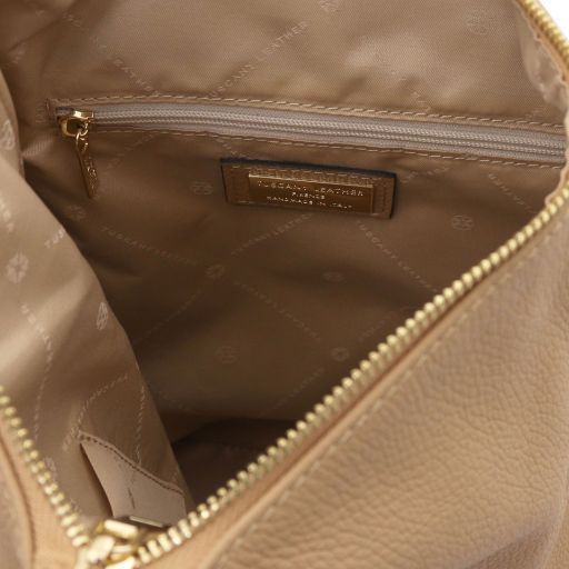 Soft leather backpack Tuscany Leather Dublin, Caramel