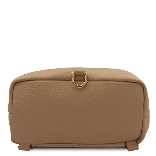 Soft leather backpack Tuscany Leather Dublin, Caramel