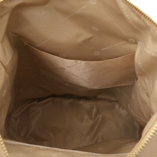 Soft leather backpack Tuscany Leather Dublin, Caramel