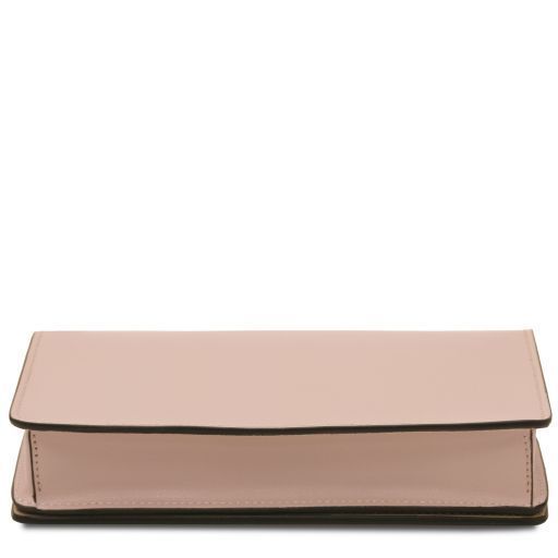 Leather clutch with chain strap Tuscany Leather Opera, Nude