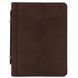 Leather document case with handle and ring binder Tuscany Leather Cesare, Dark Brown