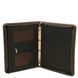 Leather document case with handle and ring binder Tuscany Leather Cesare, Dark Brown