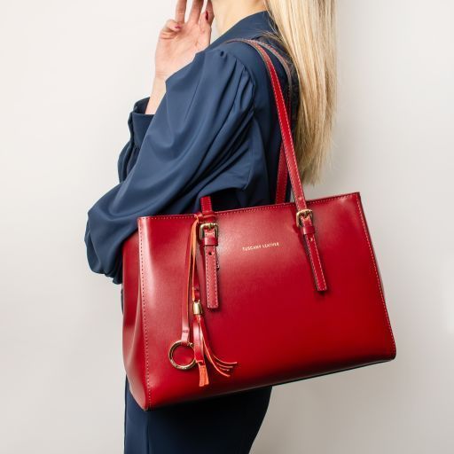 Leather shoulder bag Tuscany Leather TL Bag, Mint Green