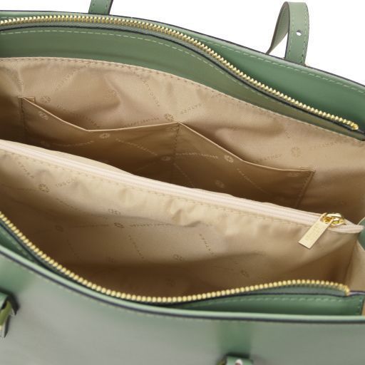 Leather shoulder bag Tuscany Leather TL Bag, Mint Green