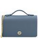 Leather clutch with chain strap Tuscany Leather Opera, Denim