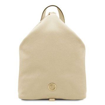Soft leather backpack Tuscany Leather Dublin, Beige