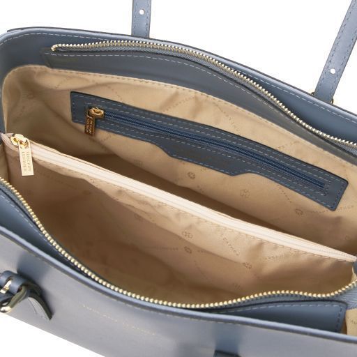 Leather shoulder bag Tuscany Leather TL Bag, Denim