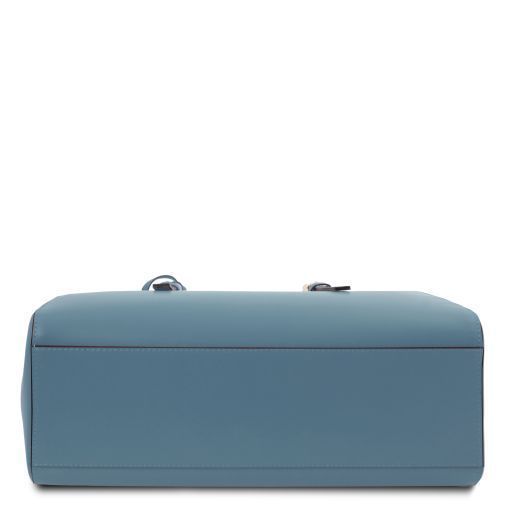 Leather shoulder bag Tuscany Leather TL Bag, Denim