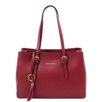 Leather shoulder bag Tuscany Leather TL Bag, Red