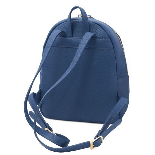 Leather backpack Tuscany Leather Arco, Denim