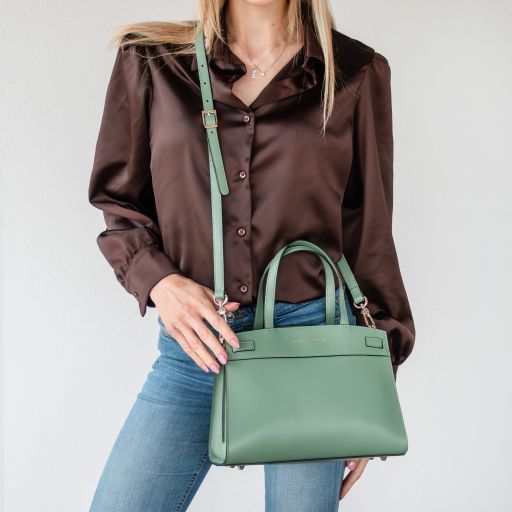 Leather handbag Tuscany Leather Musa, Cognac