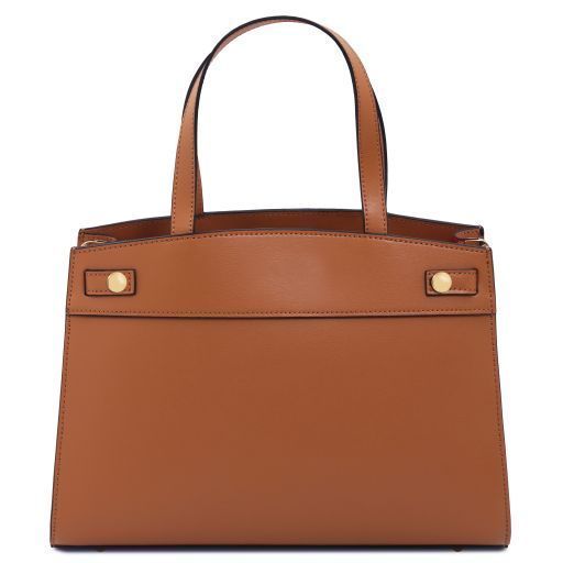 Leather handbag Tuscany Leather Musa, Cognac