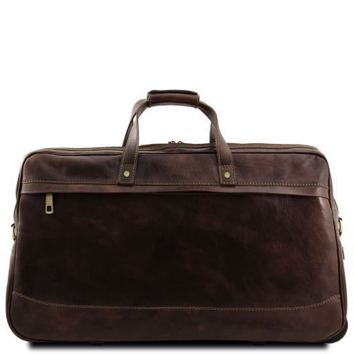Trolley leather bag - Large size Tuscany Leather Bora Bora, Dark Brown