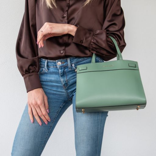 Leather handbag Tuscany Leather Musa, Cognac