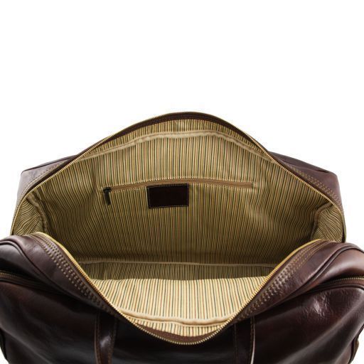 Trolley leather bag - Large size Tuscany Leather Bora Bora, Dark Brown