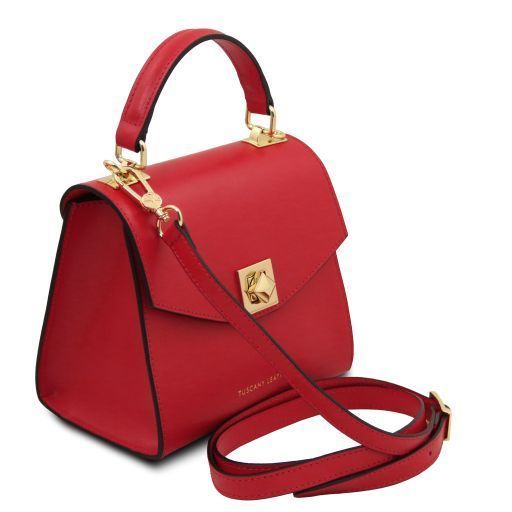 Leather handbag Tuscany Leather TL Bag, Lipstick Red