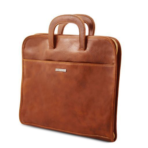 Document Leather briefcase Tuscany Leather Sorrento, Honey