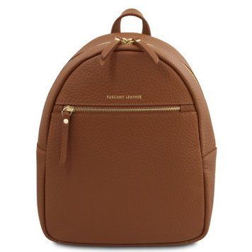 Leather backpack Tuscany Leather Arco, Cognac