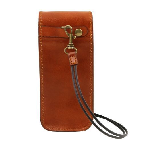 Exclusive leather crossbody case for glasses Tuscany Leather, Honey
