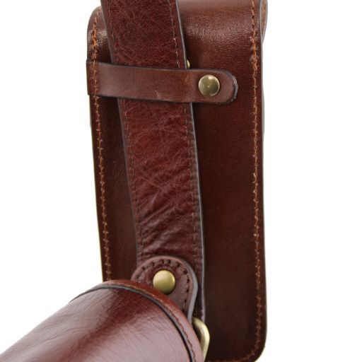 Exclusive leather crossbody case for glasses Tuscany Leather, Honey
