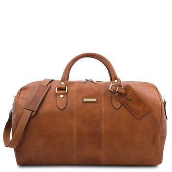 Leather travel duffle bag LISBONA Tuscany Leather