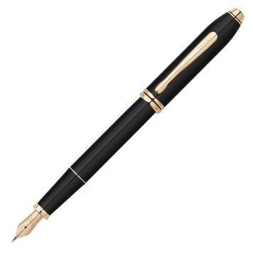 Fountain Pen Cross Townsend Black Lacquer 18KT Gold M AT576-MD