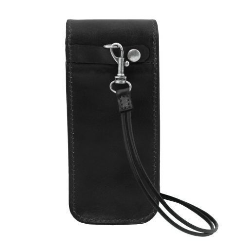 Exclusive leather crossbody case for glasses Tuscany Leather, Black