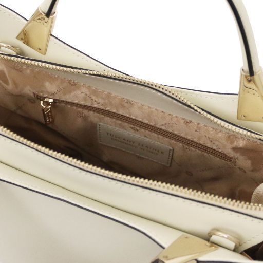 Leather handbag Tuscany Leather TL Bag, Beige