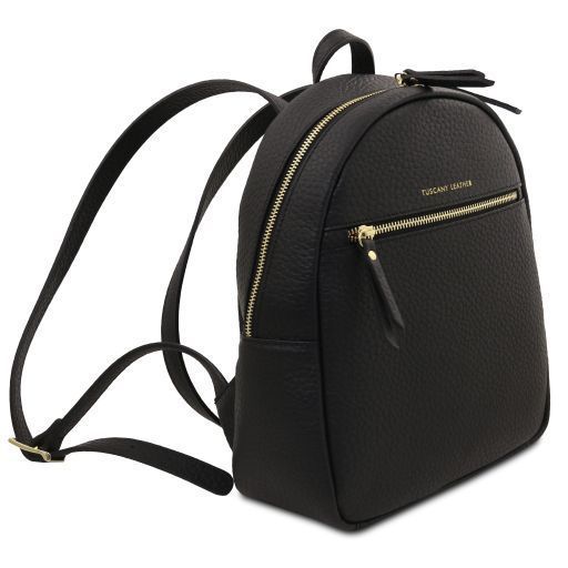 Leather backpack Tuscany Leather Arco, Black