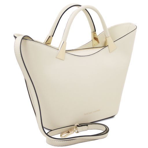 Leather handbag Tuscany Leather TL Bag, Beige