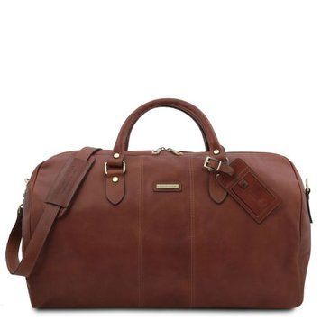 Leather travel duffle bag LISBONA Tuscany Leather