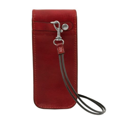 Exclusive leather crossbody case for glasses Tuscany Leather, Red
