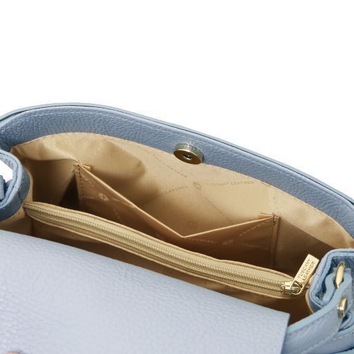 Leather tote Tuscany Leather Maisy, Light blue