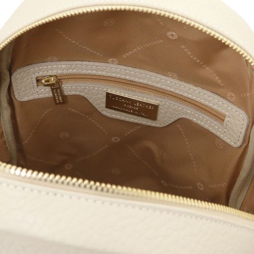 Leather backpack Tuscany Leather Arco, Beige