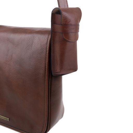 Exclusive leather crossbody case for glasses Tuscany Leather, Red