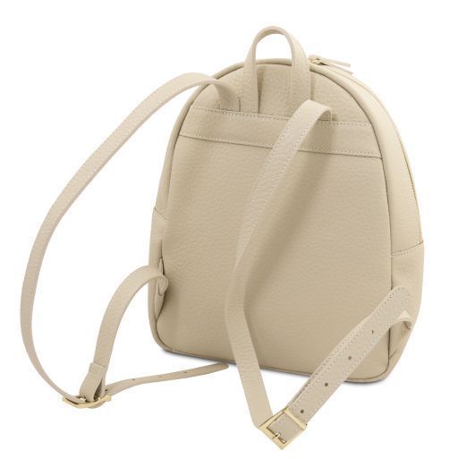 Leather backpack Tuscany Leather Arco, Beige